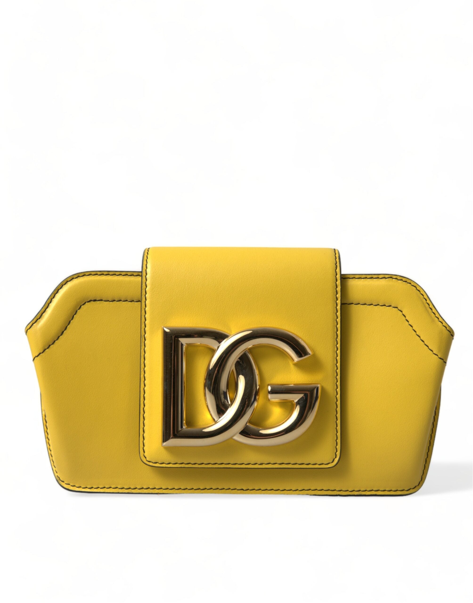 Dolce & Gabbana Exquisite yellow leather glasses case